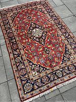 Full top view of entire rug laid flat.