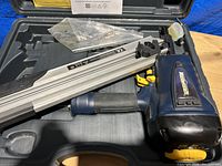 Photo of Mastercraft air-powered framing nailer in the carrying case