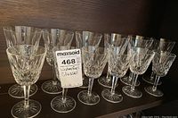 All 12 Waterford Lismore wine glasses grouped