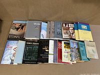 Top-down front view of the 20 nonfiction books arranged in two rows showing titles and covers.