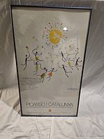 Full view of framed Picasso I Catalunya serigraph poster