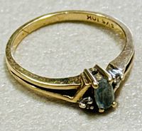 Close-up photo of the yellow gold ring showing the band and 10K marking inside the band.