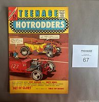 Front cover of the 1964 Teenage Hotrodders comic book, issue #9, displaying colorful racing car illustration and title, showing minor yellowing and crease.