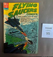 Front cover of 1967 Dell Comics Flying Saucers #3 showing colorful artwork of jets and flying saucers.