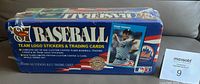 Top view of the sealed 1987 Fleer Baseball card tin featuring player images and branding.