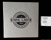 Front cover of the hardcover 2016 NHL Stamp Collector's special album, embossed and foil-stamped with NHL LNH 2016 Collector’s Album Series 4 logo.