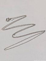 Full view of the chain laid out to show length and style.