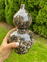 Front view of double gourd vase showing overall form and glaze pattern