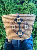 Front exterior view showing diamond motif in black, red and natural root dyes