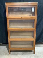 Front view of assembled four-section barrister bookcase