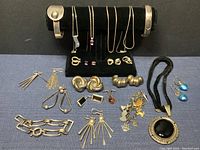 Overall lot on black velvet T-bar and display cloth