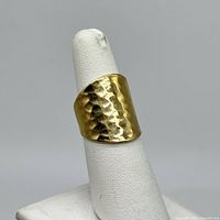 Front view of ring showing hammered texture