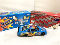 The Terry Labonte Rice Krispies Treats stock car bank displayed with original packaging featuring colorful Kellogg's Rice Krispies characters and branding.