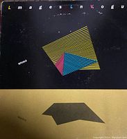 Front cover of the vinyl record titled 'Rituals' by Images in Vogue with black background and geometric shape artwork.