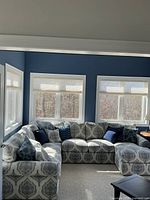 Full view of sectional in sunroom