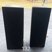 Both JVC tower speakers full view