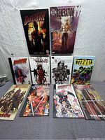 Photo of all 10 Marvel Knights comic books arranged in two rows showing front covers.