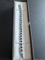 Full view of the Swarovski bracelet inside the gift box showing its length and packaging.