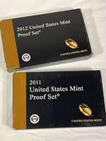 Two original boxes of 2011 and 2012 United States Mint Proof Sets