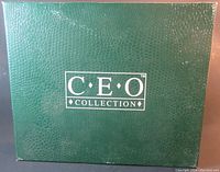 Green textured box labeled CEO Collection, showing the brand and packaging