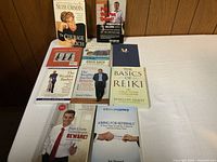 Ten books laid out on a white background for clear visibility of titles and covers.