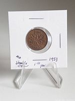 Obverse side of 1953 Canada 1-cent coin in 2×2 flip
