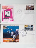 Front view of both First Day Covers showing cachets, stamps, and cancellations