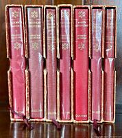 Books spines displayed side by side showing titles and gold gilt decoration