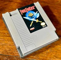Front view of the Final Fantasy NES cartridge showing label art and Nintendo Seal of Quality.