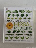 Front cover of Encyclopedia of Herbal Medicine by Andrew Chevallier showing the title, author, and herb illustrations.