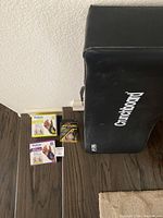 Crunchboard exercise bench proximity to wrist weights.