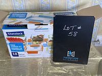 Full box view with lot identifier card alongside