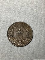 Reverse showing crown, date 1917, denomination and Newfoundland inscription.