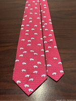 Full-length view of the front of the tie laid flat