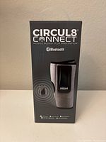 Front of Circul8 Connect box showing mobile blood clot prevention sleeve with Bluetooth logo and product image.