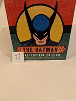 Closed box showing iconic Batman artwork and text 'The Batman Masterpiece Edition'.