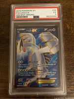 Front view of the 2015 Pokemon XY Lugia EX Full Art #94 card graded PSA 5, showing artwork and moves.