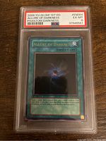 Front view of the 2008 Yu-Gi-Oh! Allure of Darkness 1st Edition Spell Card graded PSA 6 in protective case showing card artwork and PSA label.