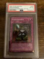 Front of the Yu-Gi-Oh! Graverobber card PSA graded 4, showing card art and text.