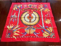 Full view of scarf laid flat showing overall design and condition