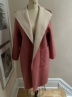 Full view with coral side out and cream collar