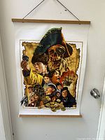 Front view of the colorful canvas print showing The Goonies movie artwork with characters and pirate theme.