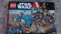 Front of Lego Star Wars 75148 box showing the encounter scene on Jakku with minifigures and vehicles.