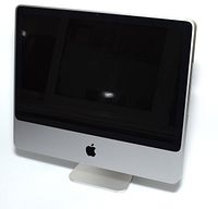 Front view of Apple iMac 20 Inch Mid 2007 showing screen and aluminum frame