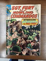 Full cover of the Sgt. Fury and His Howling Commandos comic book, issue 45, showing the illustrated action scene and text with price and publisher info.
