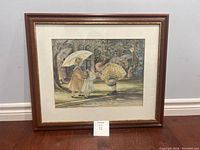 Full view of the framed print including frame and mat showing the artwork clearly.