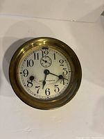 Front view of clock face and bezel