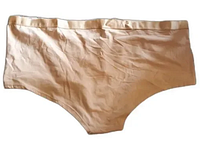 Front view of chai color boyshort women underwear showing plain fabric and waistband