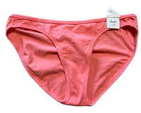 Photo shows single pink bikini bottom with tag attached, size large, brand Jenni.