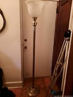 Full view of the floor lamp showing the entire height and base.